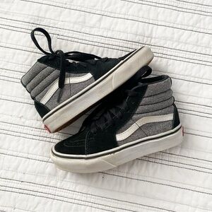 Vans Kids Black and Gray High-Top Sneakers